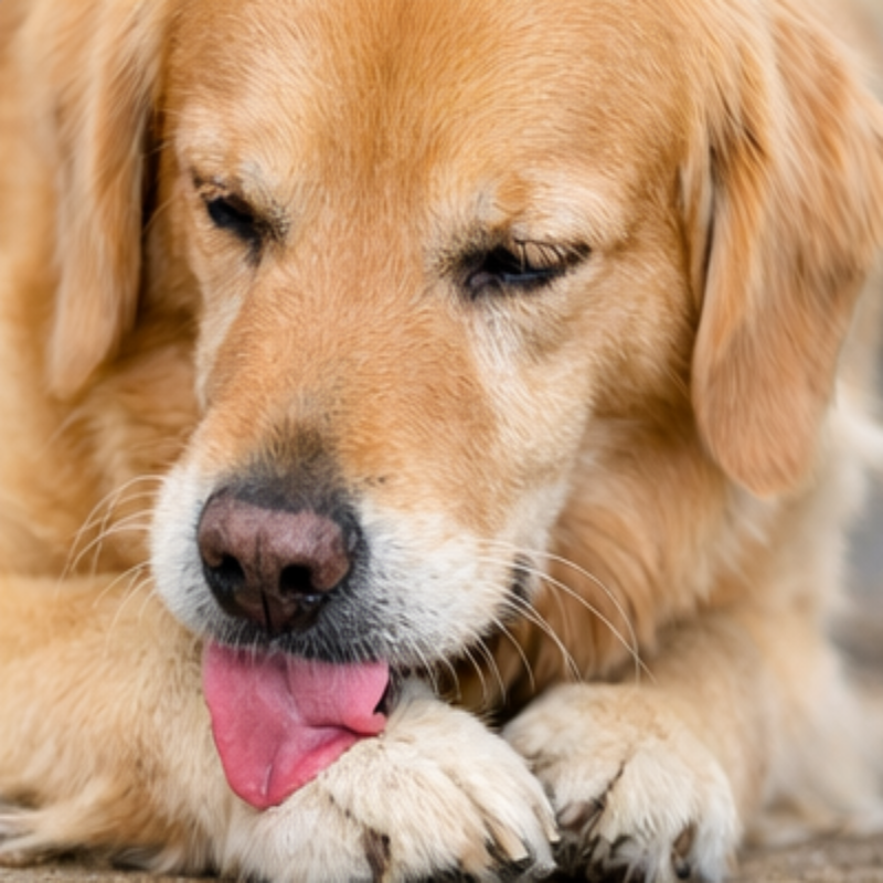 Licking paw
