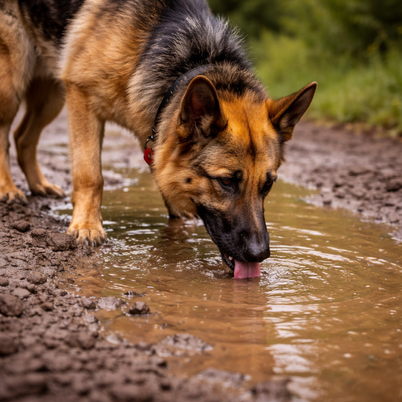 Bacteria in puddle water